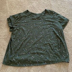 Flowered Green Tee